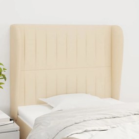 vidaXL Tăblie de pat cu aripioare, crem, 83x23x118/128 cm, textil