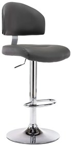 vidaXL Scaun de bar, gri, piele ecologică