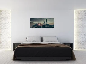 Tablou cu orașul în amurg (120x50 cm)