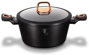Oală marmorată cu capac 6.1L, 28 cm – Berlinger Haus BH1931N, Black Rose Edition