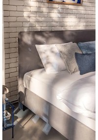 Pat matrimonial gri tapițat cu somieră 180x200 cm Noira Slim – Bonami Selection