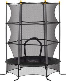 HOMCOM Trambulină pentru Copii 3-10 Ani cu Plasă de Siguranță, Suprafață Elastică cu Bare Capitonate, Ø163x190 cm, Negru | Aosom Romania