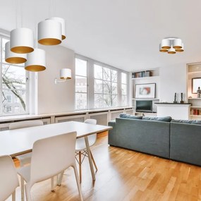 Lustră pe cablu ARDEN 5xE27/60W/230V albă/aurie