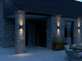 Aplica up/down de perete pentru iluminat exterior IP54 Nico round 22 negru