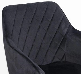 Scaun living din catifea cu picioare metalice BUC 258 negru