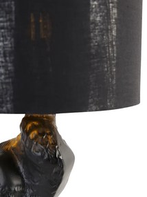 Lampă de podea vintage neagră cu abajur negru - Pasăre macara