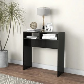 808303 vidaXL Masă consolă, negru extralucios, 78x30x80 cm, PAL