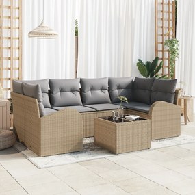 vidaXL Set de canapele pentru grădină 7 pcs Bej 55 x 55 x 37 cm