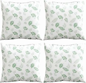 vidaXL Perne decorative Frunză 4 pcs Model cu frunze 60 x 60 cm