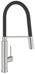 Baterie bucatarie cu pipa flexibila Grohe Concetto crom periat Supersteel
