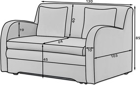 Canapea extensibila gri cu 2 locuri ARIO