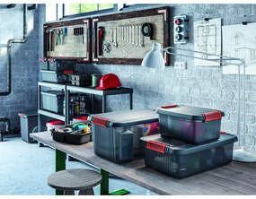 Cutie de depozitare gri din plastic cu capac 59x39x28 cm K Latch Box – KIS