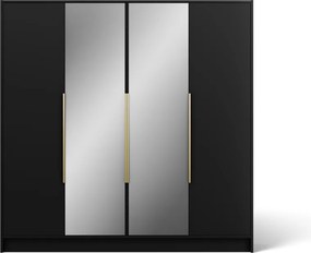 Dulap Lunara Hinged – cu oglindă – 200x51x200 cm – Negru – Lunara 200 Hinged Dulap – Varianta 2