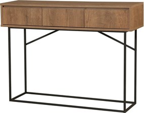 Consola MIA, nuc/negru, PAL melaminat/metal, 120x36x90 cm