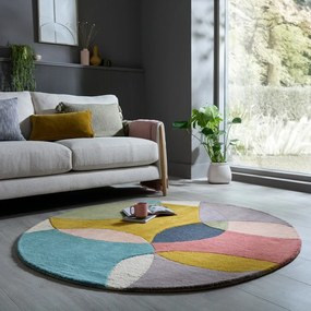 Covor țesut manual rotund din lână ø 160 cm Glow Multi – Flair Rugs