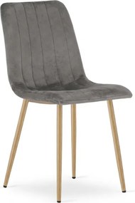 Scaun din catifea gri LAVA PEWTER GREY