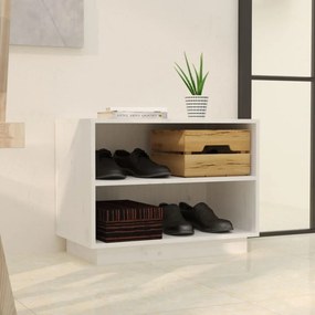 Dulap pantofi, alb, 60x34x45 cm, lemn masiv de pin 1, Alb, 1, Alb