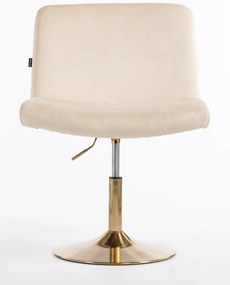 HR150N Scaun Crem din Catifea cu Bază Aurie