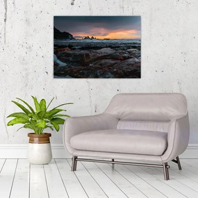 Tablou pe sticlă - peisaj din Noua Zeelanda (70x50 cm)