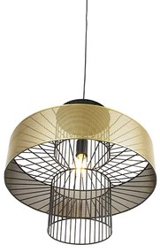 Lampă pendant de design aurie cu negru 50 cm - Tess
