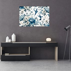 Tablou - Colibri cu flori (90x60 cm)