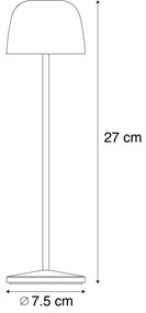 Lampă de masă bej, cu LED inclus, reîncărcabilă, cu stație de încărcare IP65 - Raika