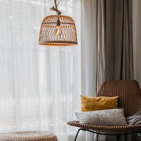 Lampă suspendată rustică din ratan - Calamus