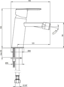 Arnika Nero Baterie bideu finisaj negru Deante BQA_N30M