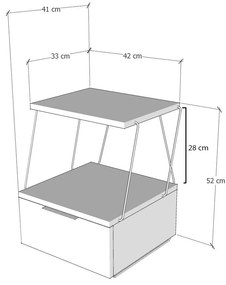 Noptieră Teky (antracit). 1063059