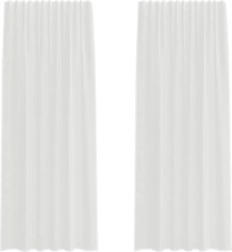 vidaXL Perdele Voile cu buzunare pentru bare 2 buc Alb