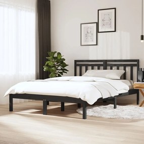 3100586 vidaXL Cadru de pat, gri, 120x200 cm, lemn masiv de pin