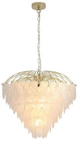 Candelabru alama lucios sticla mata Feather 10Lt
