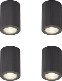 Set de 4 spoturi moderne negre pentru tavan - Sprawl