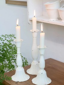 Sfeșnic din metal cu finisaj antichizat crem, H20.5xD10 cm, „Candlestick"