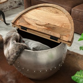 Masuta design industrial cu spatiu de stocare Drump Storage, natur A-38949 VC