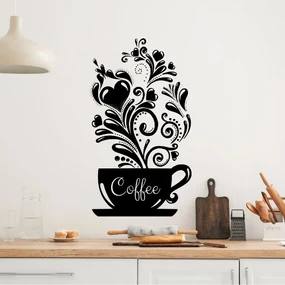 PIPPER. Autocolant de perete "Cafea cu ornament”