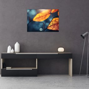 Tablou pe sticlă - Textura frunzelor (70x50 cm)