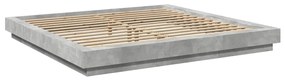 3281164 vidaXL Cadru de pat, gri beton, 200x200 cm, lemn prelucrat