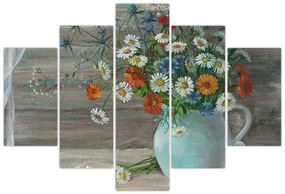 Tablou - Pictură în ulei, flori de câmp (150x105 cm)