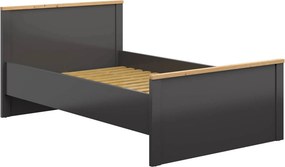 Cadru pat HESEN 120x200, gri grafit/stejar artisan, PAL