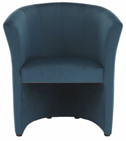 Fotoliu de club, material textil albastru, CUBA