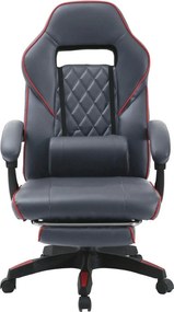 Scaun gaming RIKU, gri/negru, piele ecologica, 71x64x112/122 cm
