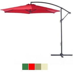 Umbrelă de soare suspendat, diametru 2,7m, roșu