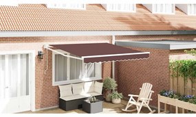 vidaXL Copertina retractabilă automat, maro, 300x250 cm
