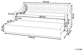 Pat extensibil  90x200 cm Maisha (roz). 1035496