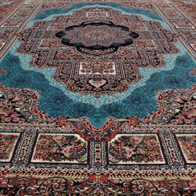 Covor Persan albastru Tabriz 160x230 covor mecanic elegant pentru living sau dormitor