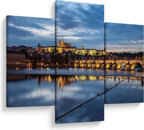 Tablou cu palatul din Praga și podul lui Carol (90x60 cm)