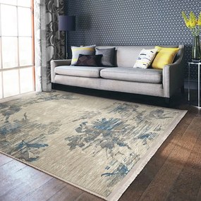 Covor albastru-bej de tip traversă 80x200 cm – Mila Home
