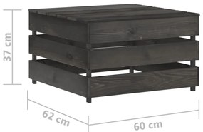 Set mobilier de gradina cu perne, 6 piese, gri, lemn tratat Gri, 6
