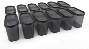 Set de Cutii pentru Depozitare, 12 Piese, Culoare Antracit, 964FRM1124